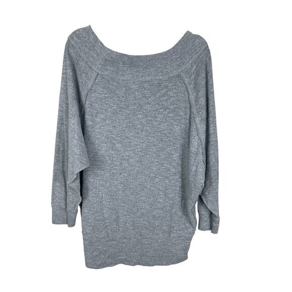 Free People Thermal Off Shoulder Henley Tunic Top Gray Women's Size Medium - Picture 8 of 12